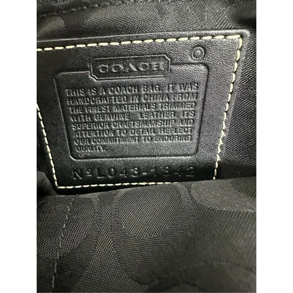 Coach Black and White Bucket Bag LO43-1842 Canvas Leather Black